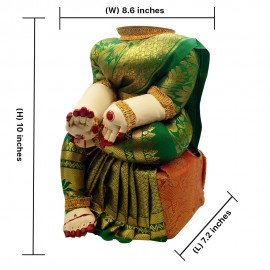 Ammavari Idol (Green Colour with Kaddi Border) (10 Inchs)